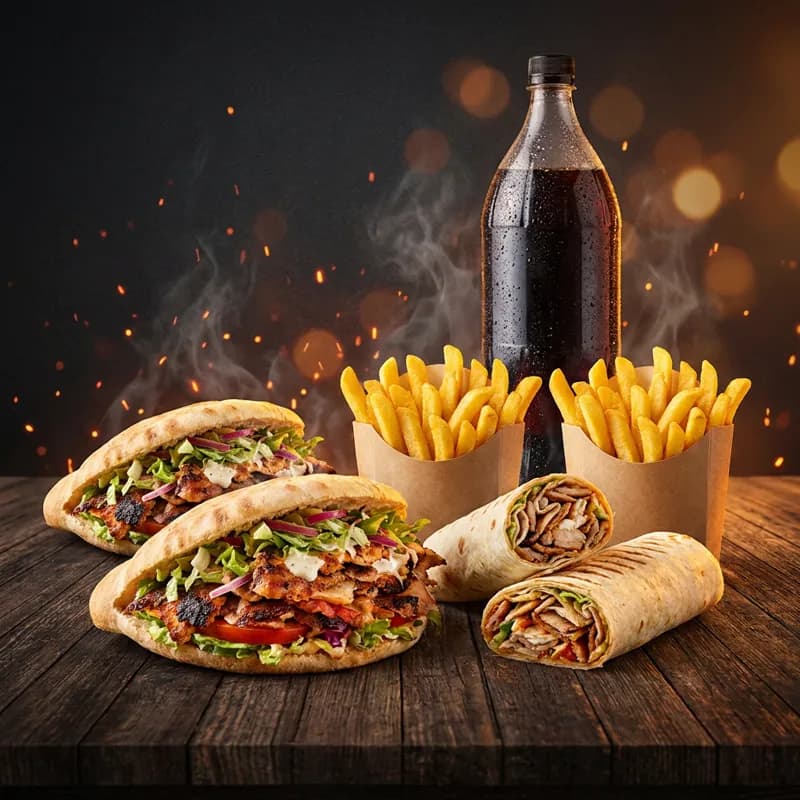 Súper oferta de kebabs y durums para compartir